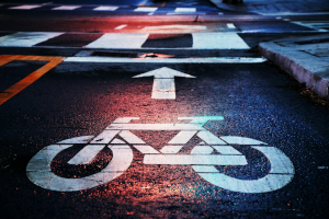 Cycling lane in road